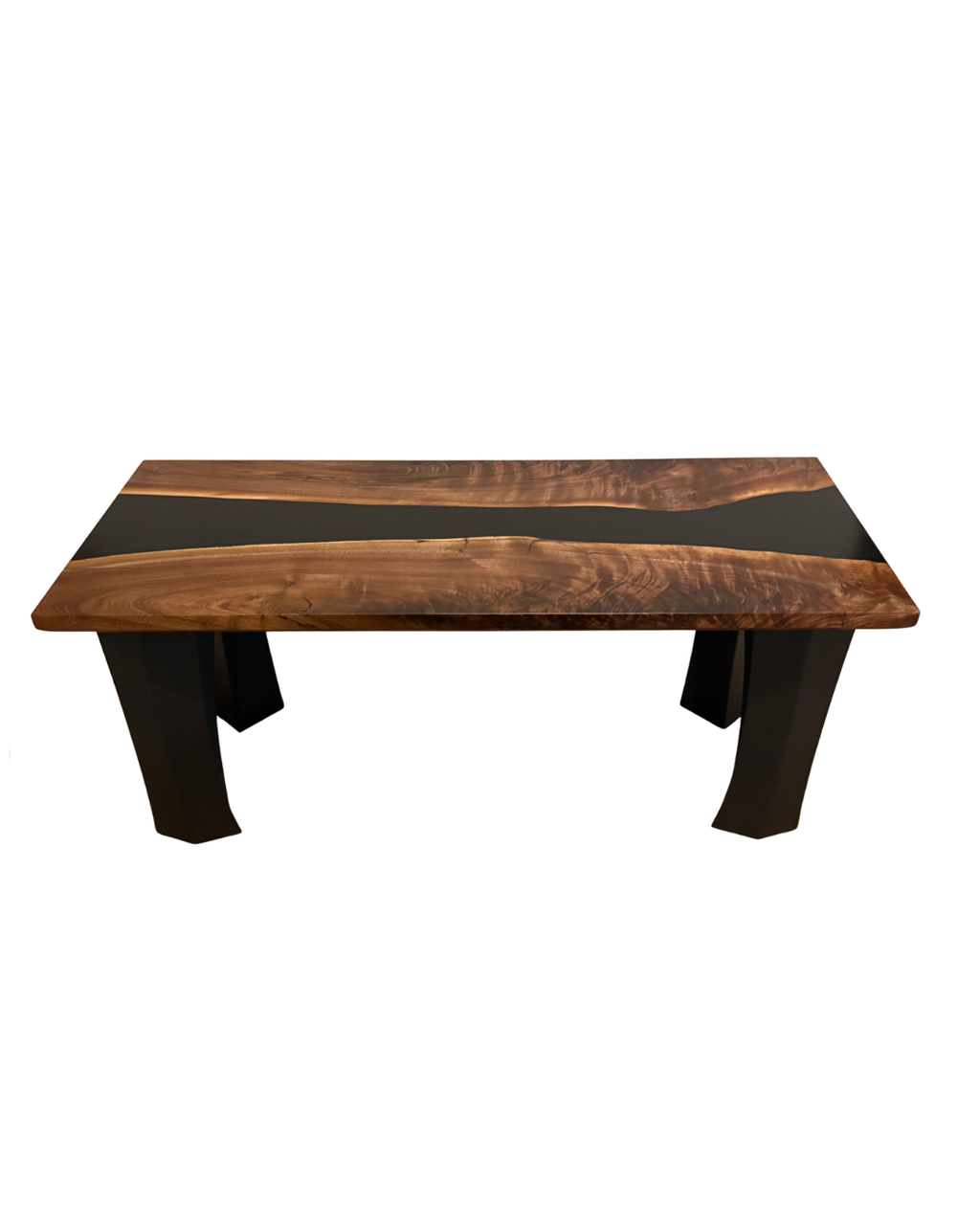 Black Walnut and Epoxy River Bench