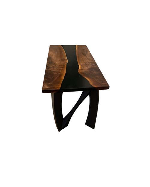 Black Walnut and Epoxy River Bench