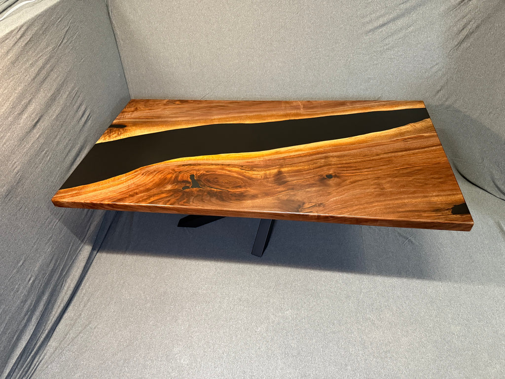 Black Walnut and Epoxy River Coffee Table