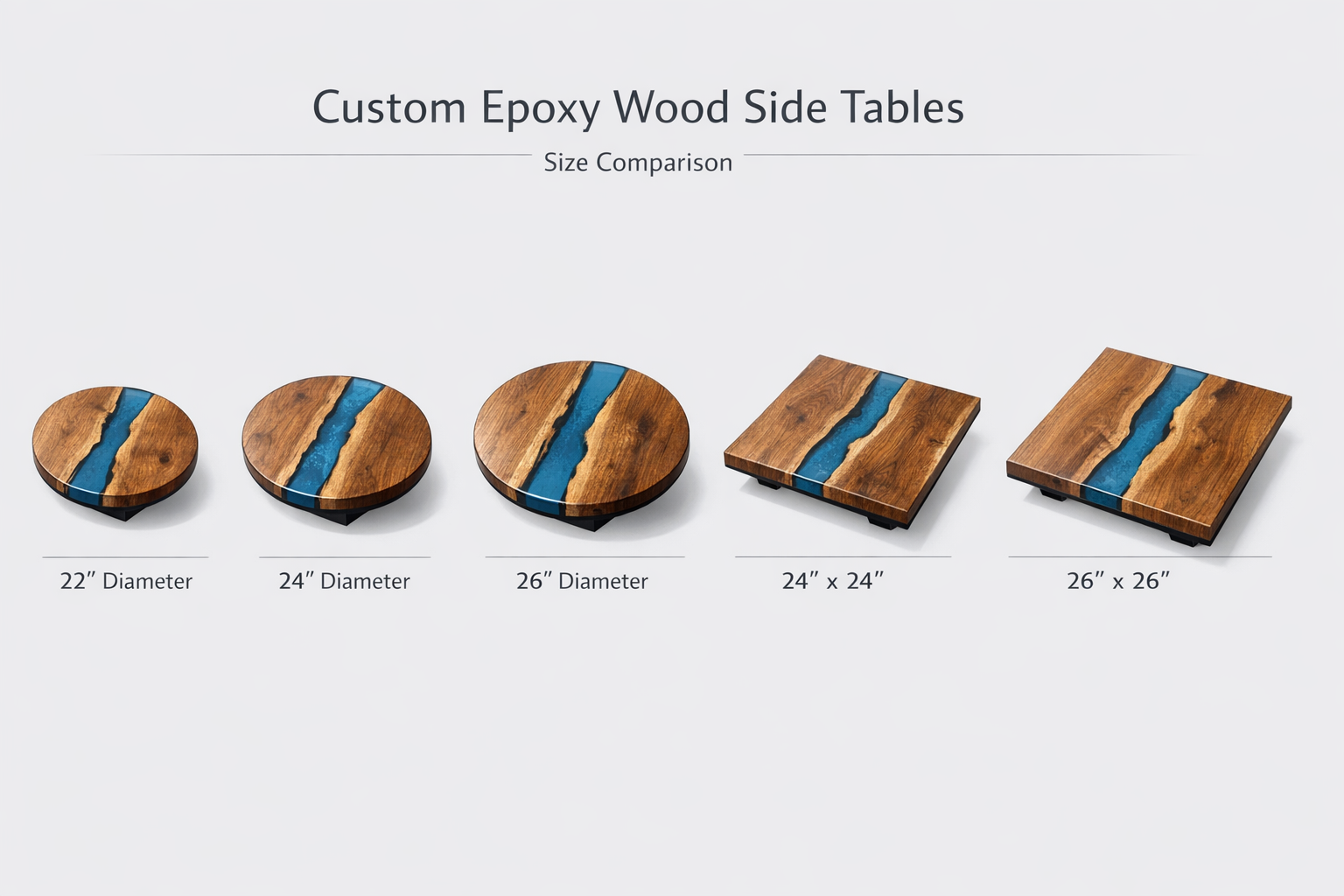 Custom Epoxy Wood Side Tables